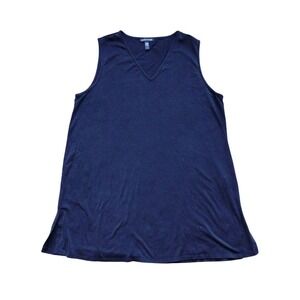 Eileen Fisher Tank  Sleeveless Tunic Top Knit Black Medium M/M Casual